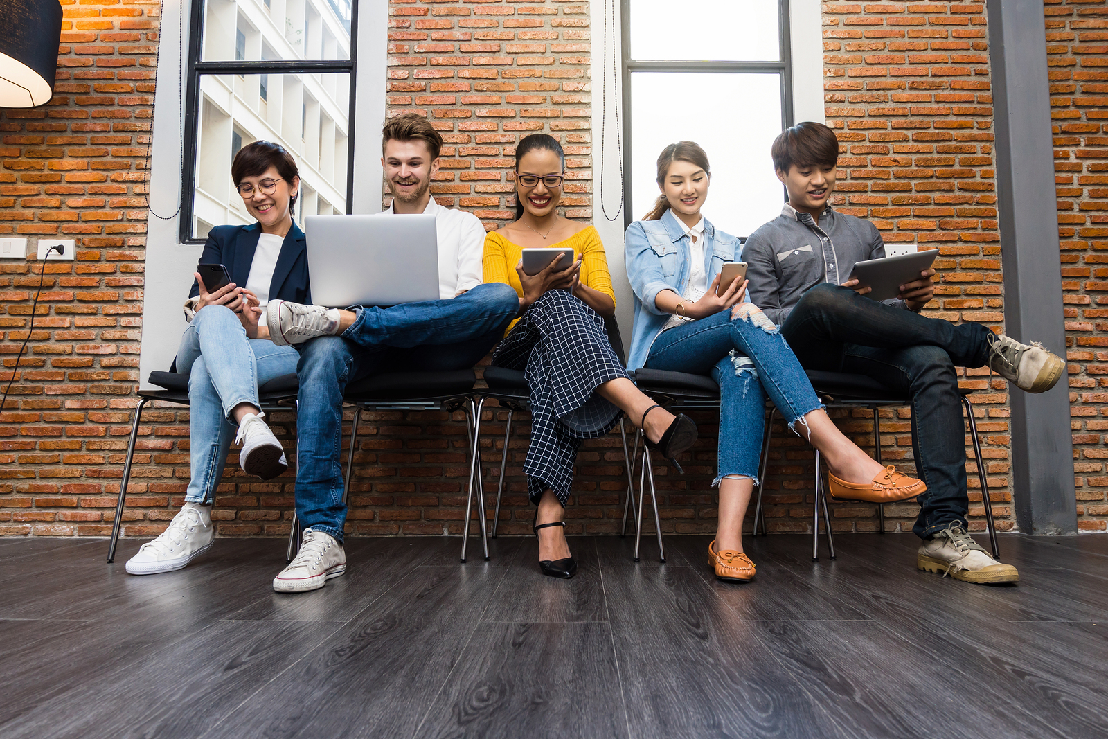Group Of Asian And Multiethnic Business People With Casual Suit