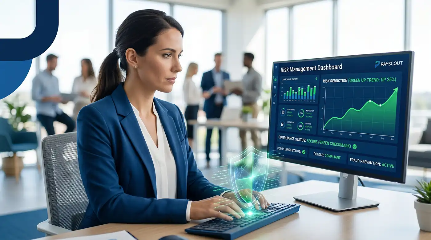 A specialized merchant services professional helping a managed risk business owner secure payment processing.